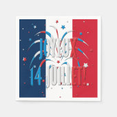 Serviette En Papier Bastille Day, Joyeux 14 juillet (Devant)