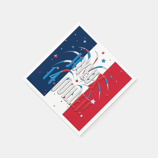 Serviette En Papier Bastille Day, Joyeux 14 juillet (Coin)