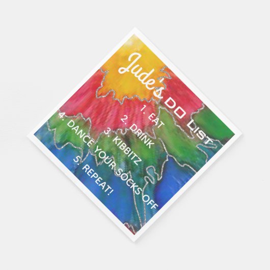 Serviette En Papier Bat Bar Mitzvah Élégantes couleurs serviettes (Coin)