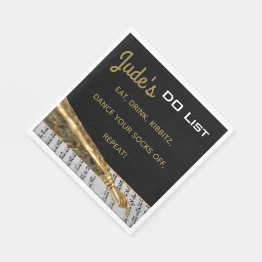 Serviette En Papier Bat Bar Mitzvah Gold Yad Napkins (Coin)