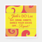 Serviette En Papier Bat Bar Mitzvah Silvery Swirls (Devant)