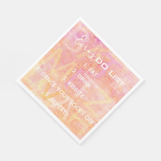 Serviette En Papier Bat Bar Mitzvah Tout Simplement Des Naples Subtile (Coin)
