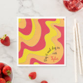 Serviette En Papier Bat BM ou bar Mitzvah Napkin Waves (En situation)