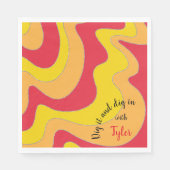 Serviette En Papier Bat BM ou bar Mitzvah Napkin Waves (Devant)