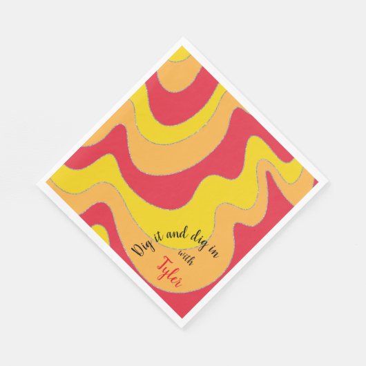 Serviette En Papier Bat BM ou bar Mitzvah Napkin Waves (Coin)