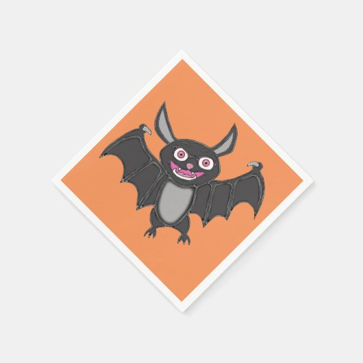 Serviette En Papier Bat d'Halloween (Coin)