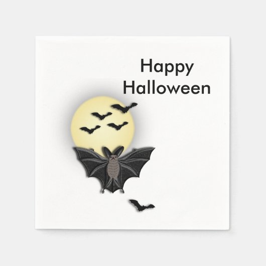Serviette En Papier Bat d'Halloween (Devant)