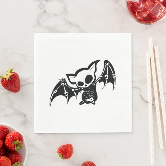 Serviette En Papier Bat Halloween (En situation)