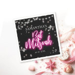 Serviette En Papier Bat mitzvah à thème rose chaud<br><div class="desc">Nous sommes heureux de vous présenter notre suite calligraphie moderne d’inspiration néon pour un Bar ou un Bat mitzvah lumineux ! Cette collection amusante comprend tout ce dont vous avez besoin, des serviettes et des assiettes en papier à une enseigne accueillante et plus encore. Si vous avez des questions ou...</div>