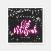 Serviette En Papier Bat mitzvah à thème rose chaud (Devant)