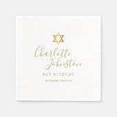 Serviette En Papier Bat mitzvah Bar Mitzvah Gold Star de David (Devant)