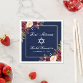 Serviette En Papier Bat mitzvah Bourgogne Floral Gold (En situation)