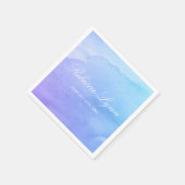 Serviette En Papier Bat mitzvah d'aquarelle violet et Turquoise (Coin)