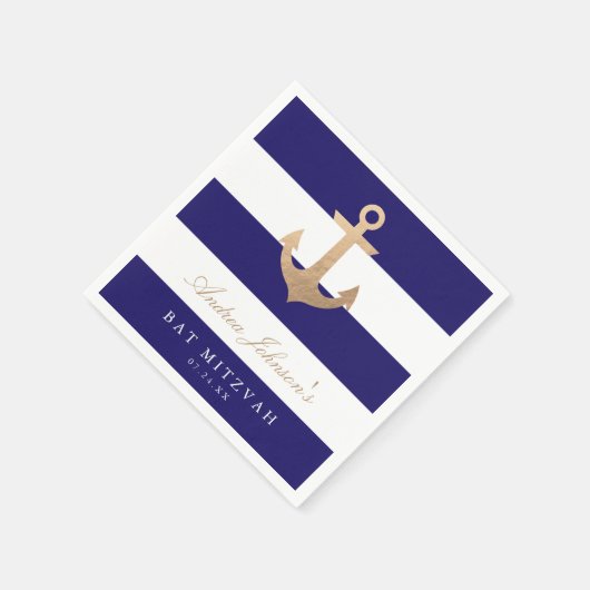 Serviette En Papier Bat mitzvah de marine (Coin)