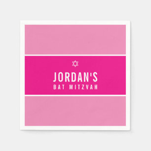 Serviette En Papier BAT MITZVAH moderne assez simple étoile rose