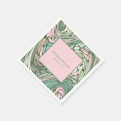 Serviette En Papier Bat mitzvah moderne simple rose et vert (Coin)