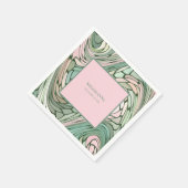 Serviette En Papier Bat mitzvah moderne simple rose et vert (Coin)