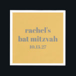 Serviette En Papier Bat mitzvah personnalisé Gris Jaune gras gras gras<br><div class="desc">Style Téméraire Gras Jaune et Gris Cute Bat mitzvah serviettes</div>