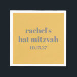 Serviette En Papier Bat mitzvah personnalisé Gris Jaune gras gras gras<br><div class="desc">Style Téméraire Gras Jaune et Gris Cute Bat mitzvah serviettes</div>