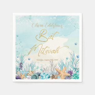 Serviette En Papier Bat mitzvah Under the Sea Beach 12e anniversaire