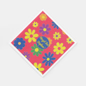 Serviette En Papier Bat ou Bar Mitzvah Napkin Fleurs (Coin)