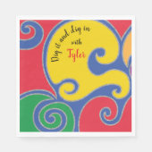 Serviette En Papier Bat ou Bar Mitzvah Napkin Grille (Devant)