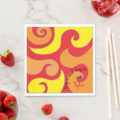 Serviette En Papier Bat ou bar Mitzvah Napkin Swirled (En situation)