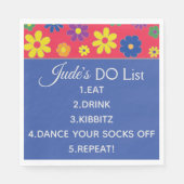 Serviette En Papier Bat ou Bar Mitzvah Serviettes à fleurs (Devant)