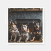 Serviette En Papier Bataille australienne près de la cheminée Noël (Devant)