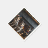 Serviette En Papier Bataille australienne près de la cheminée Noël (Coin)