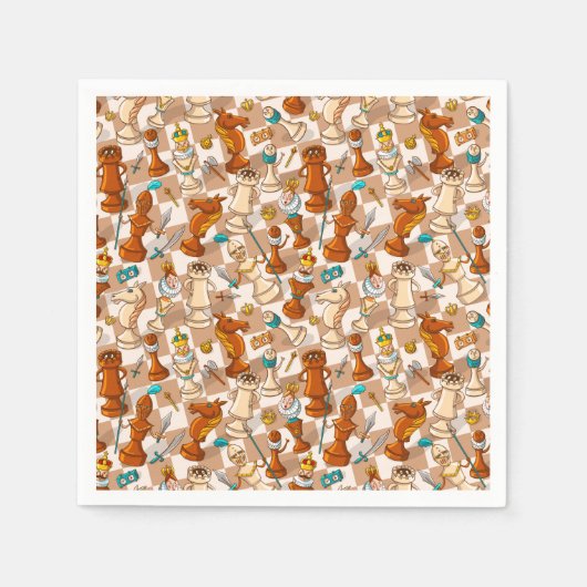 Serviette En Papier bataille d'échecs (Devant)