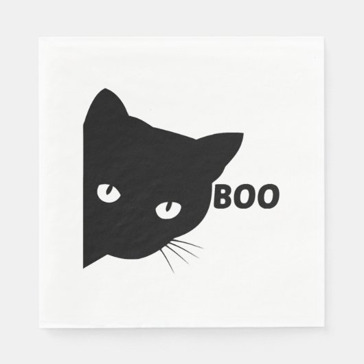 Serviette En Papier Bateau à chat noir Chats cadeaux Halloween (Devant)