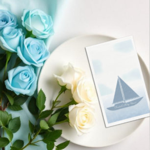 Serviette En Papier Bateau à voile Bleu Aquarelle Garçon Baby Shower