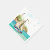 Serviette En Papier Bateau à voile dans une serviette Turquoise Ocean (Coin)