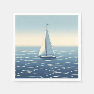 Serviette En Papier Bateau à voile en haute mer