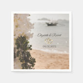 Serviette En Papier Bateau à voile Fleurs Plage Mariage (Devant)