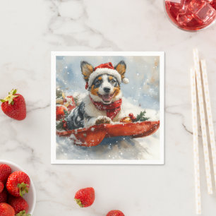 Serviette En Papier Bateau australien en sledge laissez-le neiger Noël