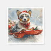 Serviette En Papier Bateau australien en sledge laissez-le neiger Noël (Devant)