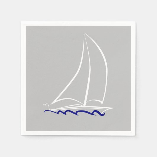 Serviette En Papier Bateau blanc (Devant)