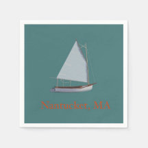 Bateau de chat Nantucket. Serviettes Cocktail Sail