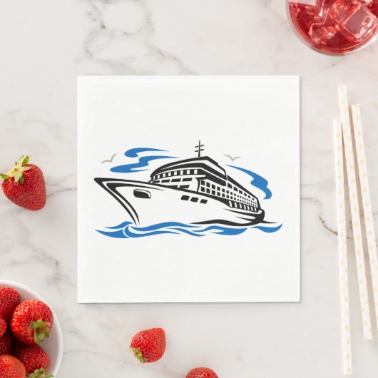 Serviette En Papier Bateau de croisière sur les vagues océaniques Voya (En situation)