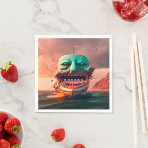 Serviette En Papier Bateau effrayant