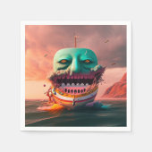 Serviette En Papier Bateau effrayant (Devant)