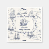 Serviette En Papier Bateau Elegant Toile Baby shower Nautique (Devant)