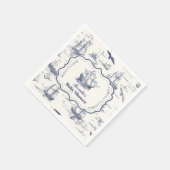 Serviette En Papier Bateau Elegant Toile Baby shower Nautique (Coin)