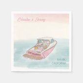 Serviette En Papier Bateau juste marié pour mariage (Devant)