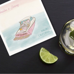 Serviette En Papier Bateau juste marié pour mariage