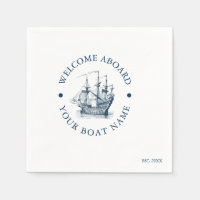 Bateau marine Vintage bleu et blanc