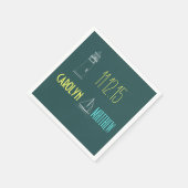 Serviette En Papier Bateau nautique | Mariage bleu phare (Coin)