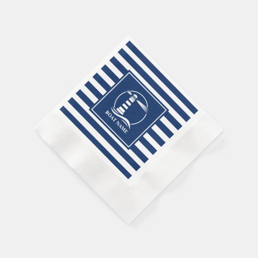 Serviette En Papier Bateau ou nom Classic Lighthouse avec Bleu (Coin)
